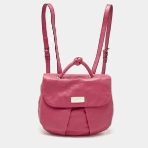 Pre Owned Marc by Marc Jacobs Dark Pink Leather Marchive Backpack