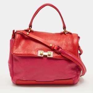 Pre Owned Marc By Marc Jacobs Red/Fuchsia Leather Bob’s Memphis Top Handle Bag