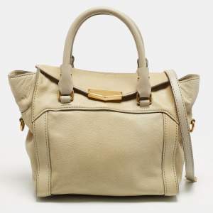 Pre Owned Marc by Marc Jacobs Belmont Cream/Grey Leather Satchel