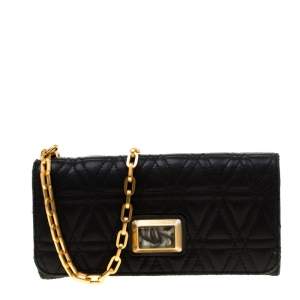Marc by Marc Jacobs Black Quilted Leather Wallet on Chain