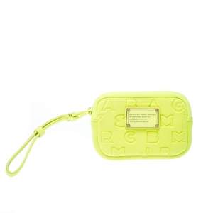 Marc by Marc Jacob Neon Green Dreamy Logo Fabric Wingnam Wristlet Pouch