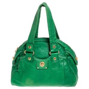 مملوكة مسبقًا Marc by Marc Jacob Green Leather Front Turnlock Satchel