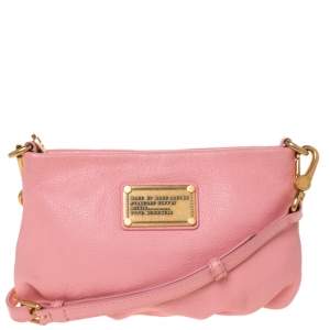 Pre Owned Marc by Marc Jacobs Pink Leather Classic Q Percy Crossbody Bag