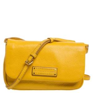 Pre Owned Marc by Marc Jacobs Yellow Leather Too Hot To Handle Sofia Crossbody Bag