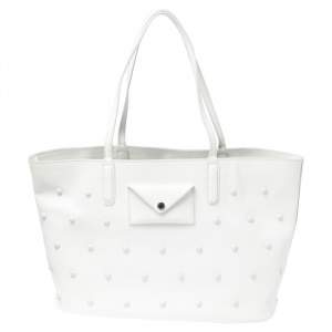 Pre Owned Marc by Marc Jacobs White Leather Shopper Tote