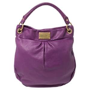 Pre Owned Marc by Marc Jacobs Purple Leather Classic Q Hillier Hobo