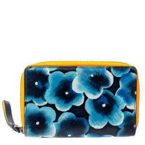 Marc by Marc Jacobs Blue Printed Leather Sophisticato Wingman Wristlet Wallet