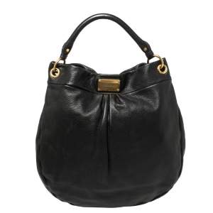 Pre Owned Marc by Marc Jacobs Black Leather Classic Q Hillier Hobo