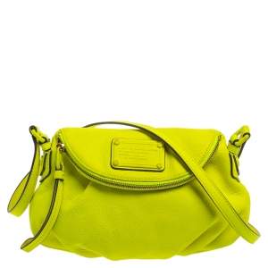 Pre Owned Marc by Marc Jacobs Neon Yellow Leather Classic Q Natasha Crossbody Bag