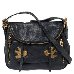 Pre Owned Marc by Marc Jacobs Blue Leather Petal to the Metal Natasha Bird Shoulder Bag