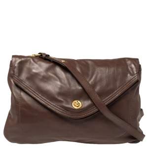 Pre Owned Marc by Marc Jacobs Brown Leather Flap Shoulder Bag