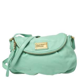 Pre Owned Marc by Marc Jacobs Mint Green Leather Classic Q Natasha Crossbody Bag