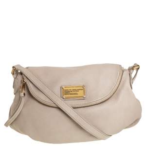 Pre Owned Marc by Marc Jacobs Beige Leather Classic Q Natasha Crossbody Bag