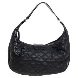Marc by Marc Jacobs Black Quilted Leather Moto Hobo