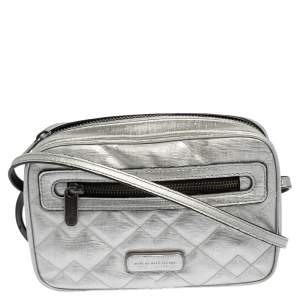 Pre Owned Marc by Marc Jacobs Silver Leather Sally Crossbody Bag
