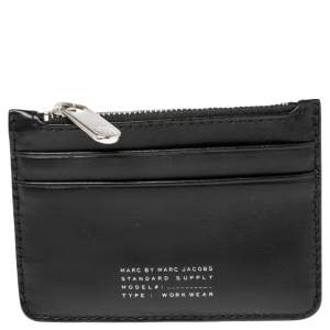 Marc by Marc Jacobs Black Leather Zip Card Holder