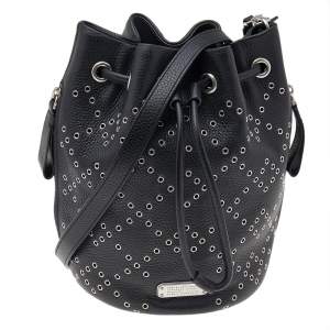 Marc by Marc Jacobs Black Leather Studded Bucket Shoulder Bag