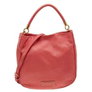 Pre Owned Marc by Marc Jacobs Peach Leather Too Hot To Handle Hobo