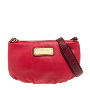Pre Owned Marc by Marc Jacobs Red Leather Classic Q Percy Crossbody Bag