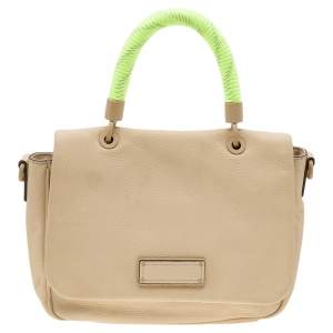 Marc by Marc Jacobs Cream/Neon Leather Novelty Too Hot to Handle Top Handle Bag