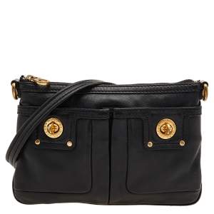 Marc by Marc Jacobs Black Leather Totally Turnlock Percy Crossbody Bag