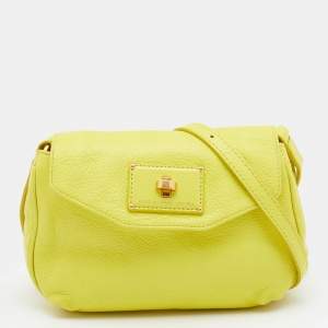 Pre Owned Marc by Marc Jacobs Yellow Leather Flap Crossbody Bag