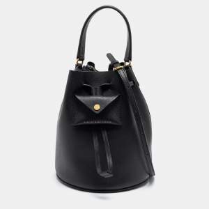 Pre Owned Marc by Marc Jacobs Black Leather Bucket Bag