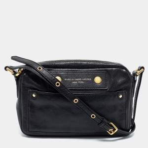 Pre Owned Marc by Marc Jacobs Black Preppy Leather Camera Bag
