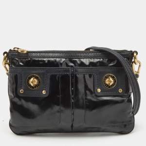 Pre Owned Marc by Marc Jacobs Black Coated Fabric Totally Turnlock Percy Crossbody Bag