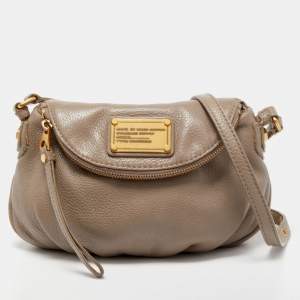 Pre Owned Marc by Marc Jacobs Taupe Leather Classic Q Natasha Crossbody Bag