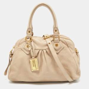 Marc by Marc Jacobs Beige Leather Classic Q Baby Groovee Satchel