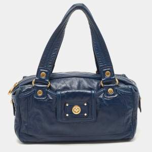 Marc by Marc Jacobs Navy Blue Leather Totally Turnlock Benny Satchel