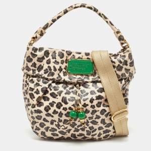Marc by Marc Jacobs Beige/Black Leopard Print Leather New Q Lil Riz Hobo