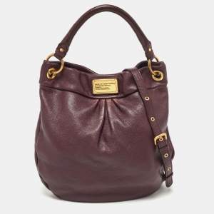 Marc by Marc Jacobs Burgundy Leather Classic Q Hillier Hobo 