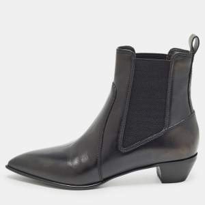Pre Owned Marc by Marc Jacobs Black Leather Ankle Boots Size 36