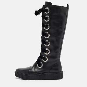 Pre Owned Marc by Marc Jacobs Black Leather Knee Length Boots Size  39