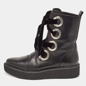 Marc by Marc Jacobs Black Leather Ankle Boots Size 36.5