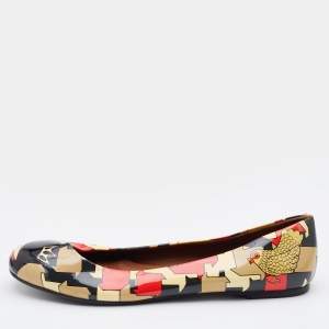 Pre Owned Marc by Marc Jacobs Multicolour Printed Patent Leather Ballet Flats Size 40