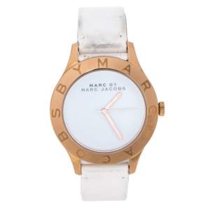 Marc By Marc Jacobs White Rose Gold Tone Stainless Steel MBM1201 Women's Wristwatch 40 mm