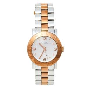 Marc By Marc Jacob Silver Two Tone Stainless Steel Amy MBM3194 Women's Wristwatch 36 mm