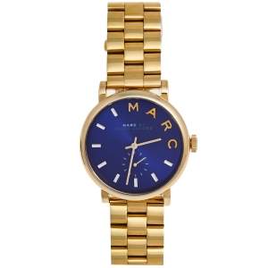 Marc by Marc Jacobs Blue Gold Plated Stainless Steel MBM3343 Women's Wristwatch 36 mm