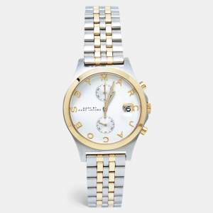 Marc by Marc Jacobs White Two-Tone Stainless Steel MBM3381 Women's Wristwatch 38 mm