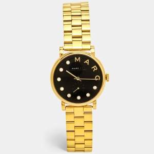 Marc By Marc Jacobs Black Yellow Gold Plated Stainless Steel Baker Dexter MBM3421 Women's Wristwatch 36.50 mm