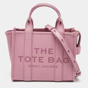 Pre Owned Marc Jacobs Pink Leather Small The Tote Bag