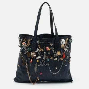 Marc Jacobs Blue/Multicolor Python Embossed Leather Charms Wingman Tote
