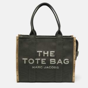 Pre Owned Marc Jacobs Green Canvas Large The Tote Bag
