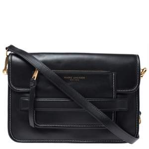 Marc Jacobs Black Leather Large Madison Shoulder Bag