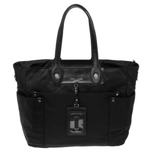 Pre Owned Marc Jacobs Black Nylon and Leather Preppy Nylon Eliz-a-Baby Diaper Bag