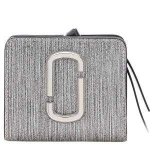 Marc Jacobs Silver Leather The Snapshot Mini Wallet