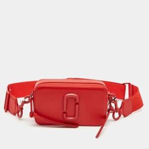 Pre Owned Marc Jacobs Red Glossy Leather Snapshot Camera Crossbody Bag